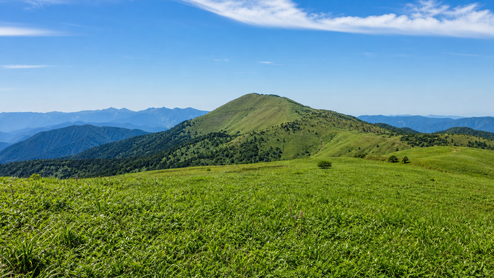 高山の稜線と自然を望む霧ヶ峰のイメージ