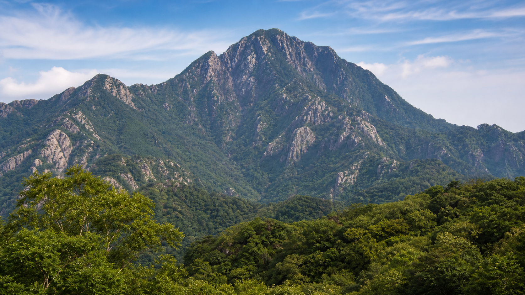 岩稜と秩父の自然を望む両神山のイメージ