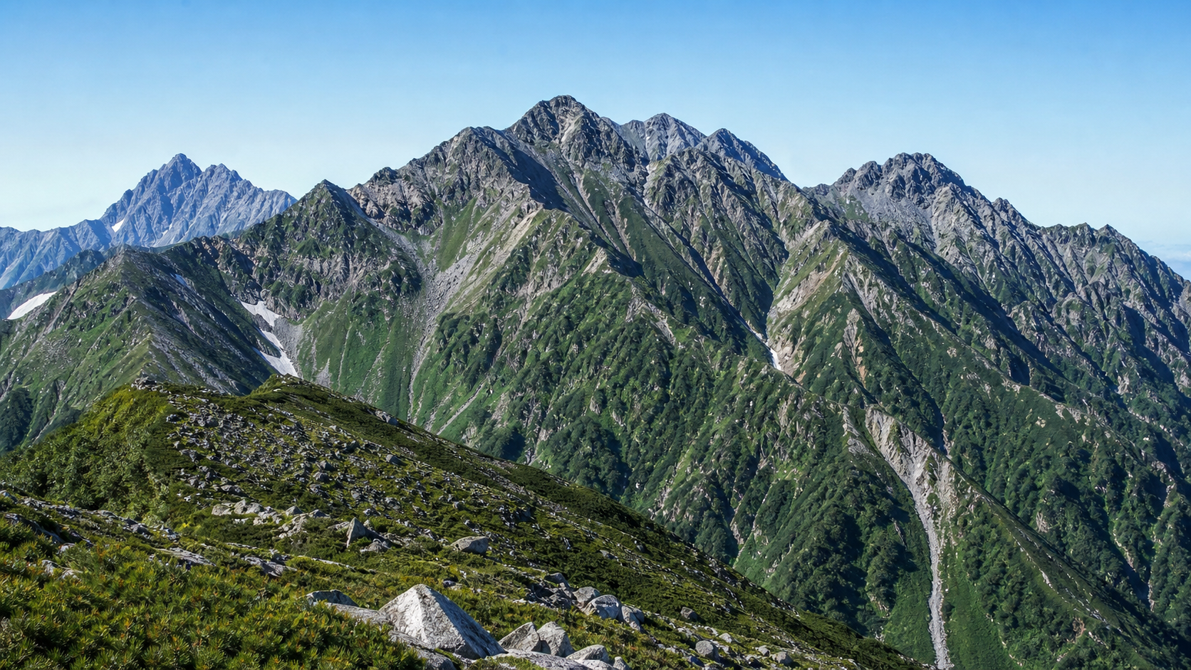 黒部源流の高山景観を望む水晶岳（黒岳）のイメージ